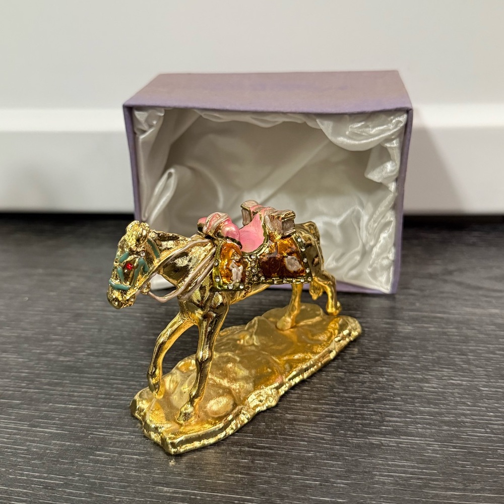 Metal Horse Trinket Box